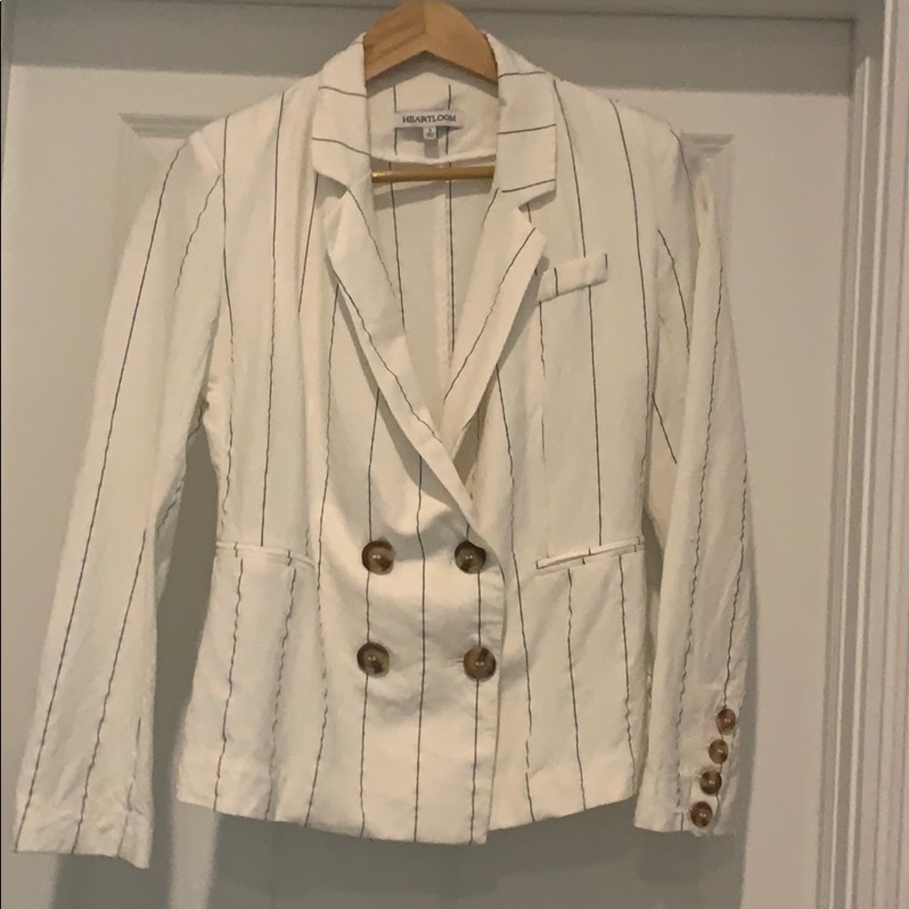 Linen Blazer Cream with Navy Stripes ❤️